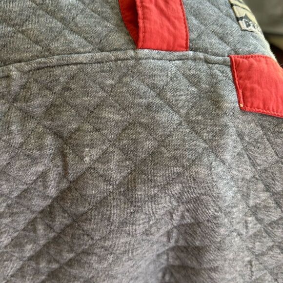 Patagonia Snap Sweatshirt Pullover Gray Pink Cotton Quilted quarter zip sz small - Picture 11 of 11